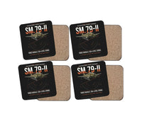 Thumbnail for Savoia-Marchetti SM.79-II Sparviero design on black 4 pieces set coaster