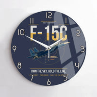 Thumbnail for F-15C Eagle design on navy blue no frame wall clock