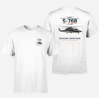 Thumbnail for Sikorsky S-76B design on white t-shirt, double-side print