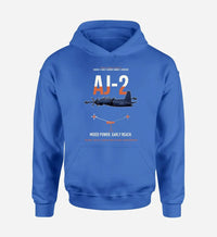 Thumbnail for AJ-2 Savage Tanker design on blue double-side hoodie, single-side print