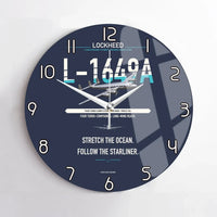 Thumbnail for Lockheed L-1649A Starliner design on navy blue no frame wall clock
