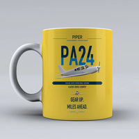 Thumbnail for Piper PA-24-250 Comanche 250 design on yellow ceramic mug, double-side print