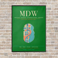 Thumbnail for Chicago Midway International Airport MDW - Canvas Framed - Green