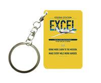 Thumbnail for Cessna Citation Excel design on yellow designed key chain, double-side print