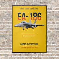 Thumbnail for EA-18G Growler Control The Spectrum vertical canvas print - framed - yellow background