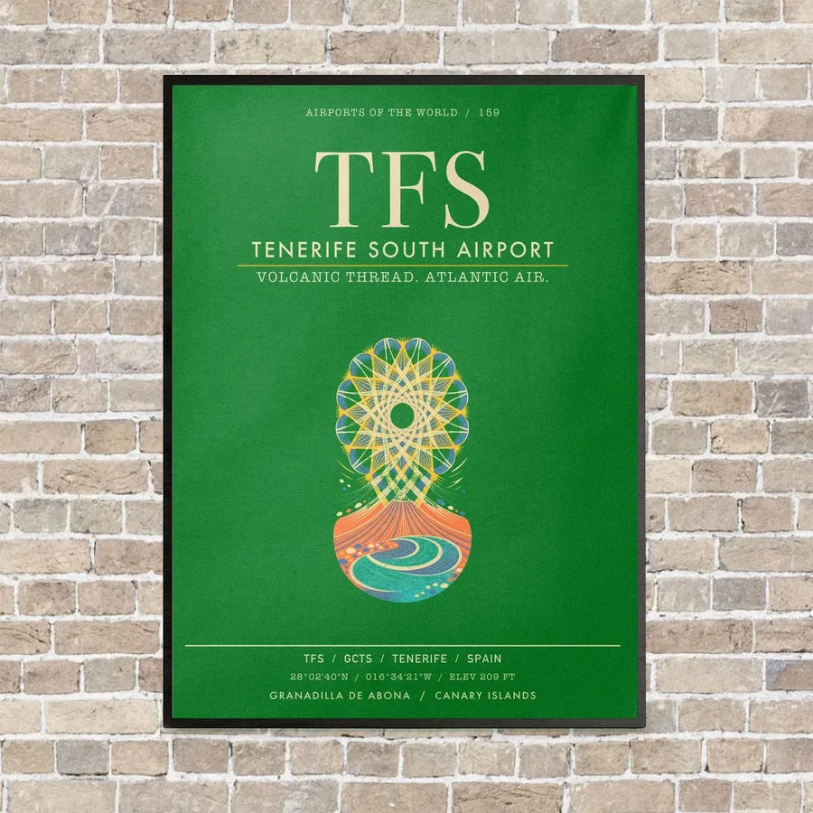 Tenerife South Airport TFS - Canvas Framed - Green