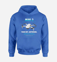 Thumbnail for DJI Mini 2 design on blue hoodie single side