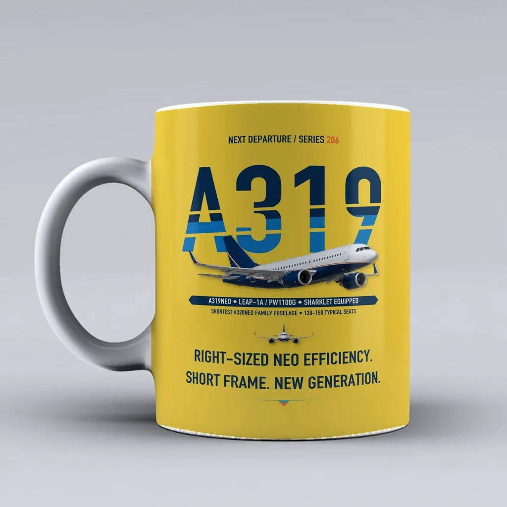 A319neo Mug design on yellow airbus
