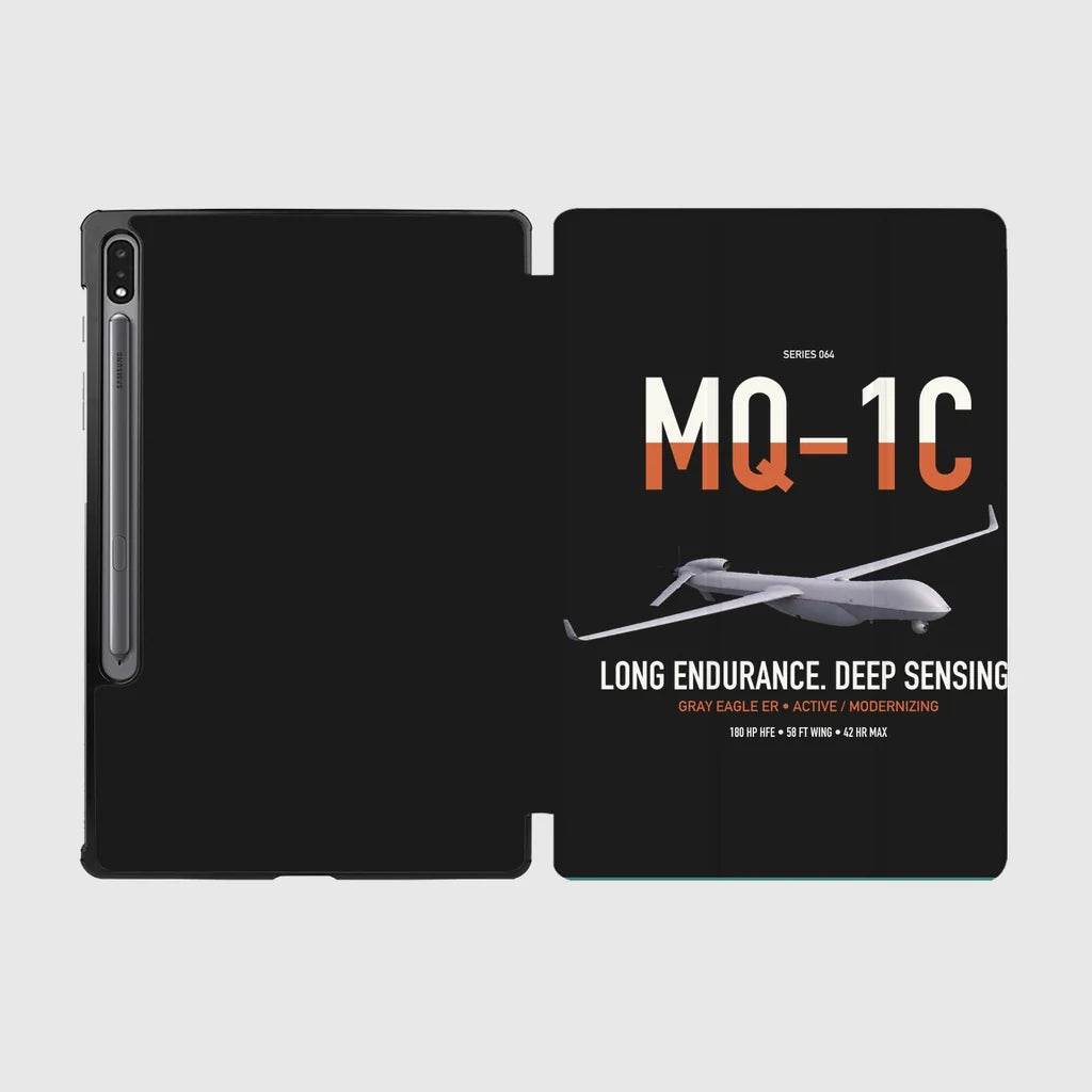MQ-1C Gray Eagle ER design on black samsung tablet tablet case