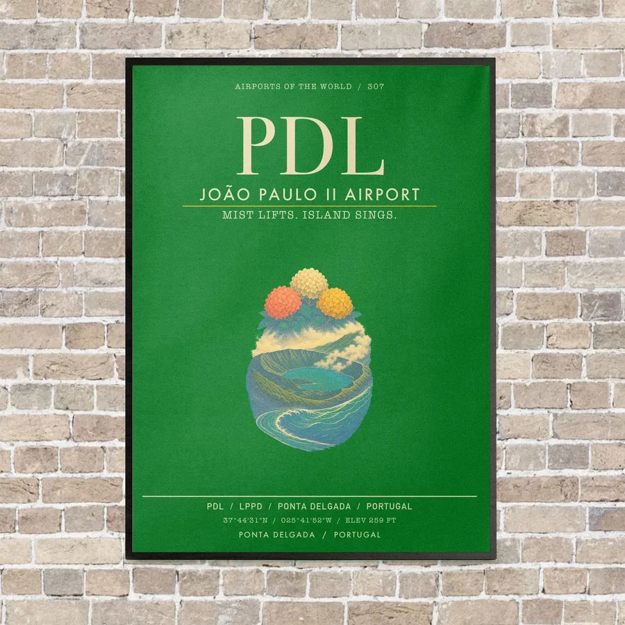 Joao Paulo II Airport PDL - Canvas Framed - Green