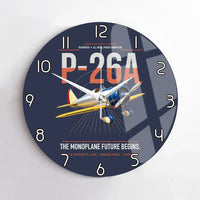 Thumbnail for Boeing P-26A Peashooter design on navy blue no frame wall clock