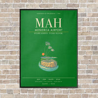 Thumbnail for Menorca Airport MAH - Canvas Framed - Green