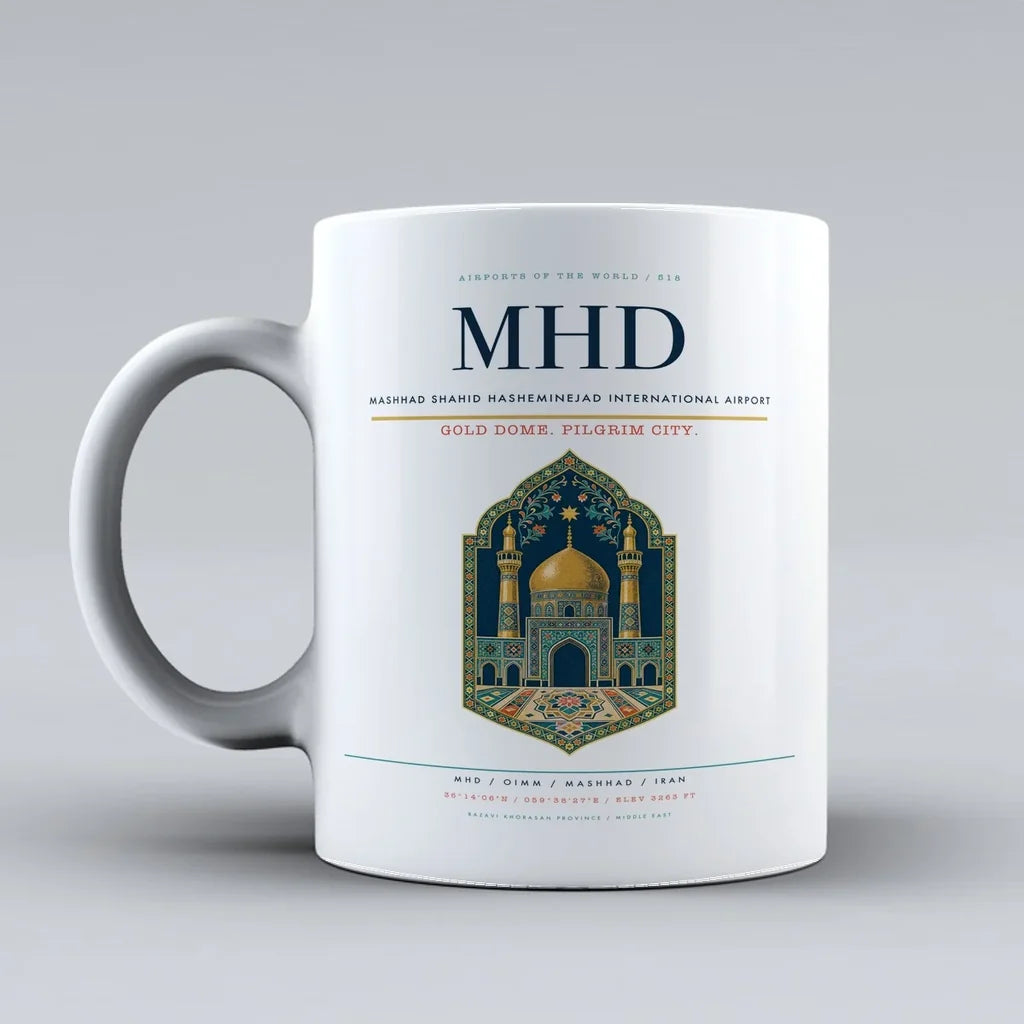 Mashhad Shahid Hasheminejad International Airport MHD Mug - White