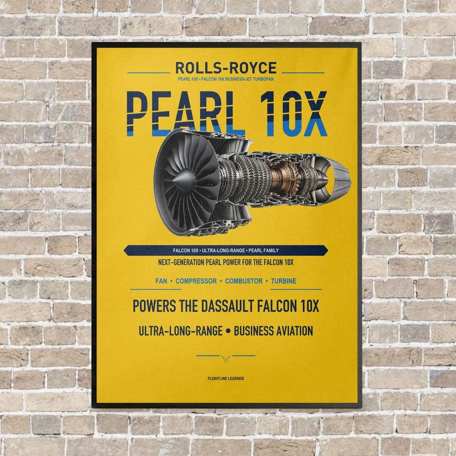 PEARL 10X vertical canvas print - framed - yellow background