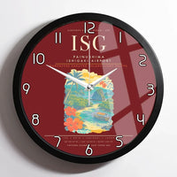 Thumbnail for Painushima Ishigaki Airport ISG Wall-Clock Framed - Dark Red