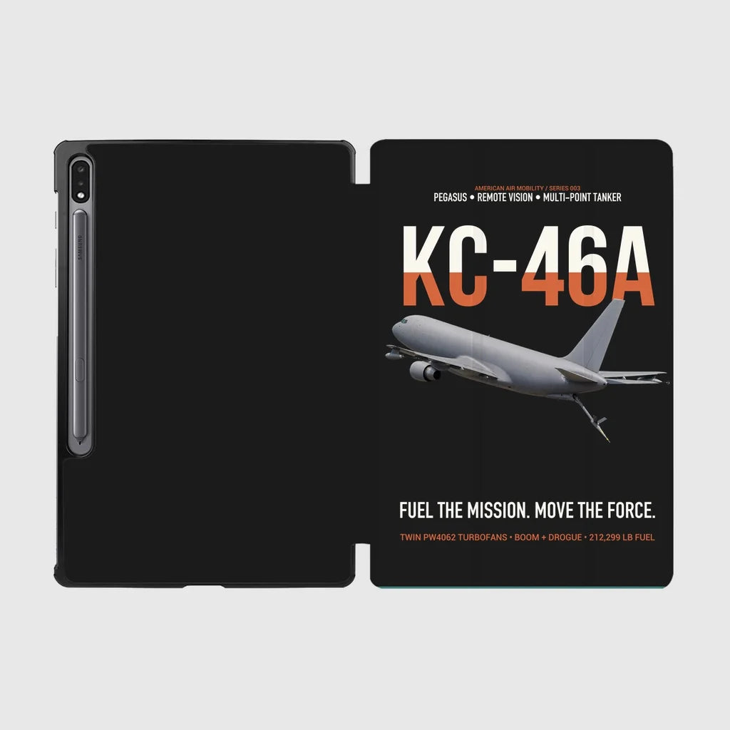 KC-46A PEGASUS design on black samsung tablet tablet case