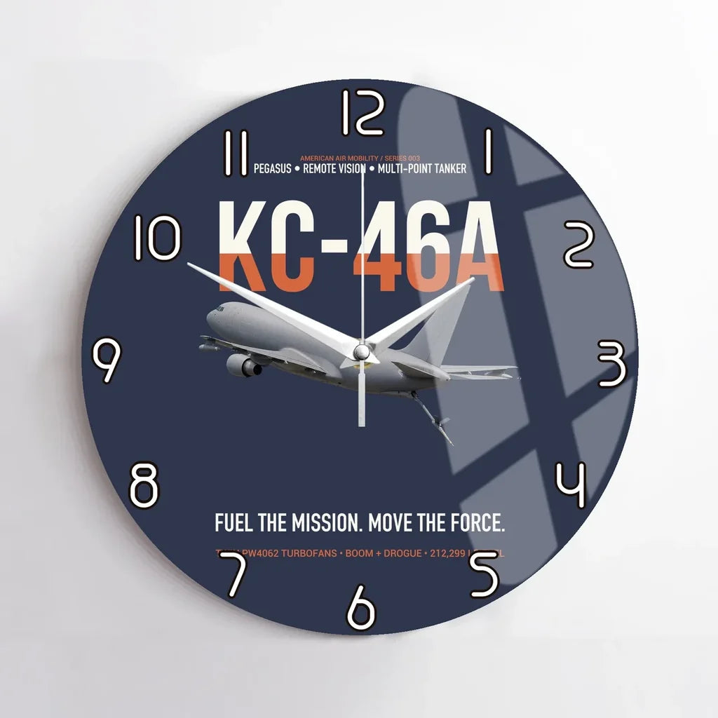 KC-46A PEGASUS design on navy blue no frame wall clock