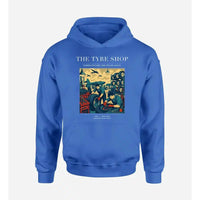 Thumbnail for VINTAGE G4535 - The Tyre Shop - Premium Hoodie design on blue premium
