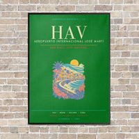 Thumbnail for Jose Marti International Airport Havana HAV - Canvas Framed - Green