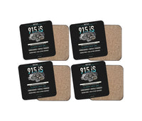 Thumbnail for 915 iS design on black 4 pieces set coaster