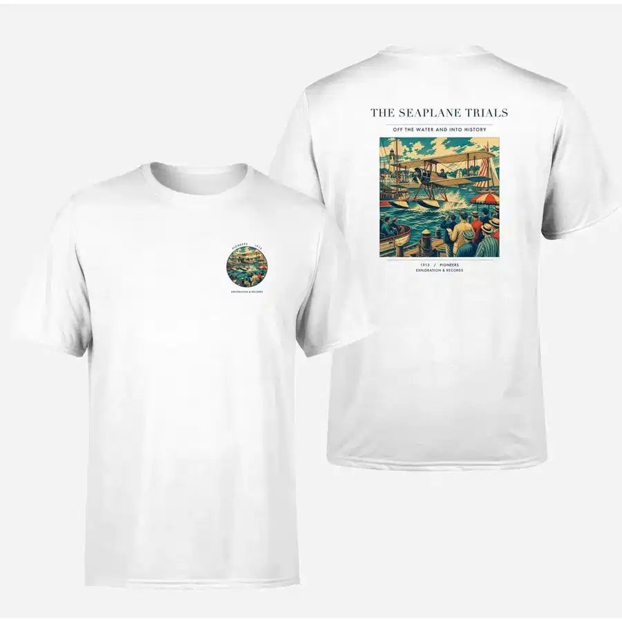 VINTAGE G4005 - The Seaplane Trials - Double-Side T-Shirt design on white double side t shirt