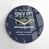 Thumbnail for SPEY 511 design on navy blue no frame wall clock