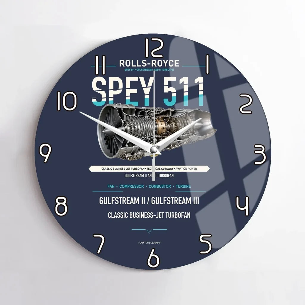 SPEY 511 design on navy blue no frame wall clock