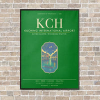 Thumbnail for Kuching International Airport KCH - Canvas Framed - Green