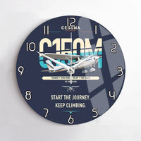 Thumbnail for Cessna 150M design on navy blue no frame wall clock