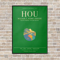 Thumbnail for William P. Hobby Airport HOU - Canvas Framed - Green