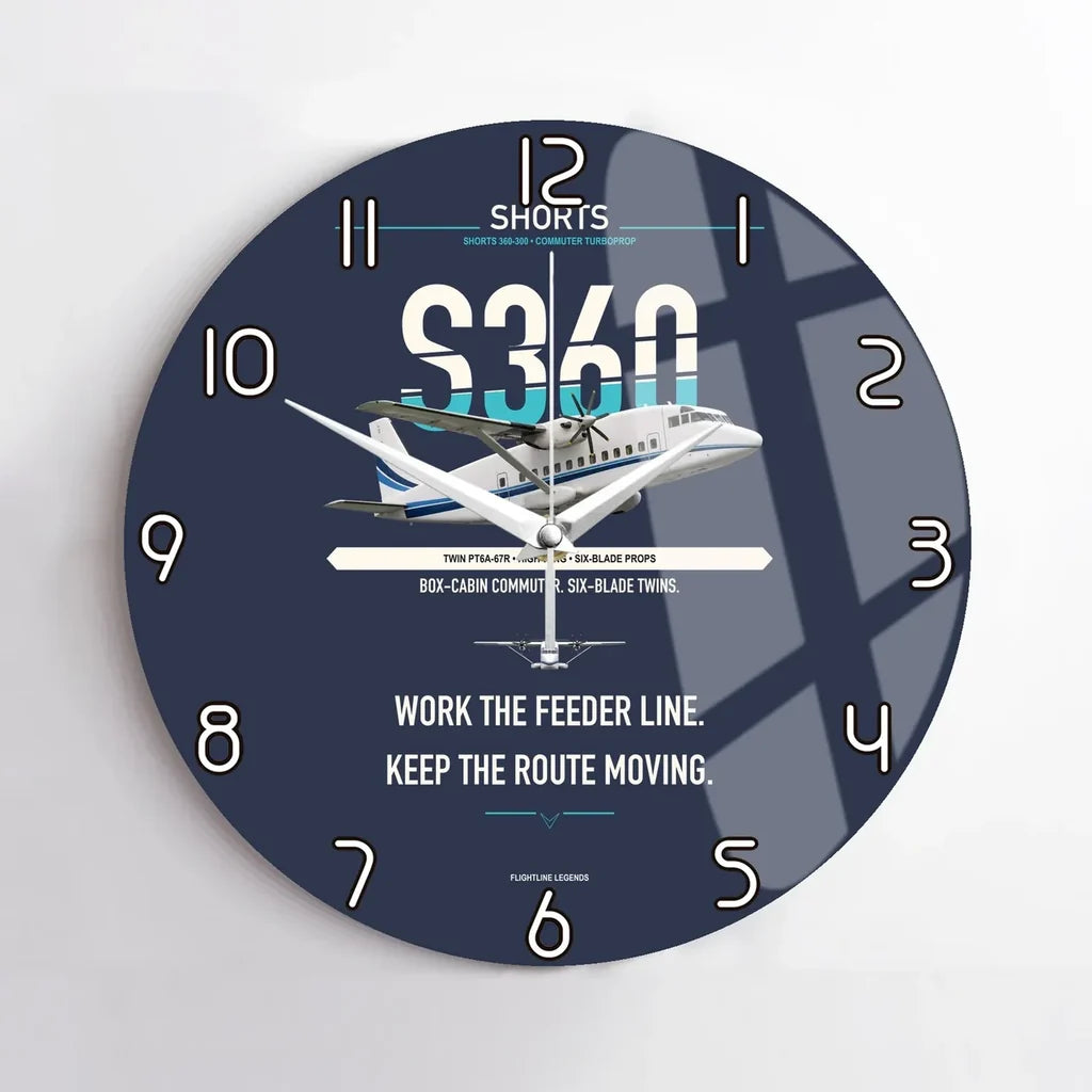 Shorts 360-300 design on navy blue no frame wall clock