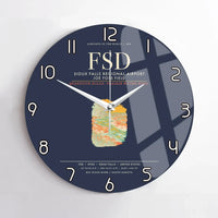 Thumbnail for Sioux Falls Regional Airport Joe Foss Field (FSD) design on navy blue no frame wall clock