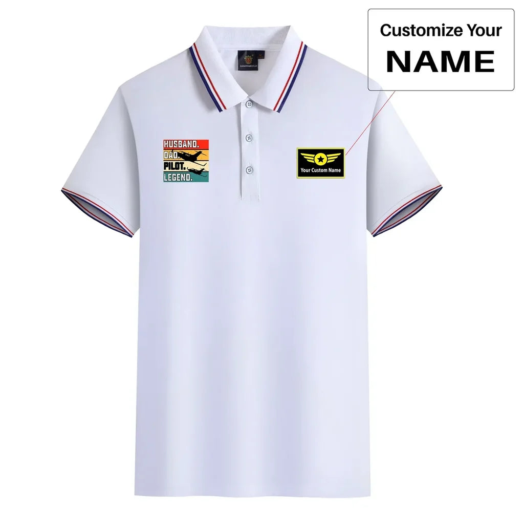 Customisable Husband & Dad & Pilot Polo Shirt - view 17