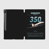 Thumbnail for Bombardier Challenger 350 design on black samsung tablet tablet case
