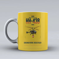Thumbnail for Kaman HH-43B Huskie design on yellow ceramic mug, double-side print
