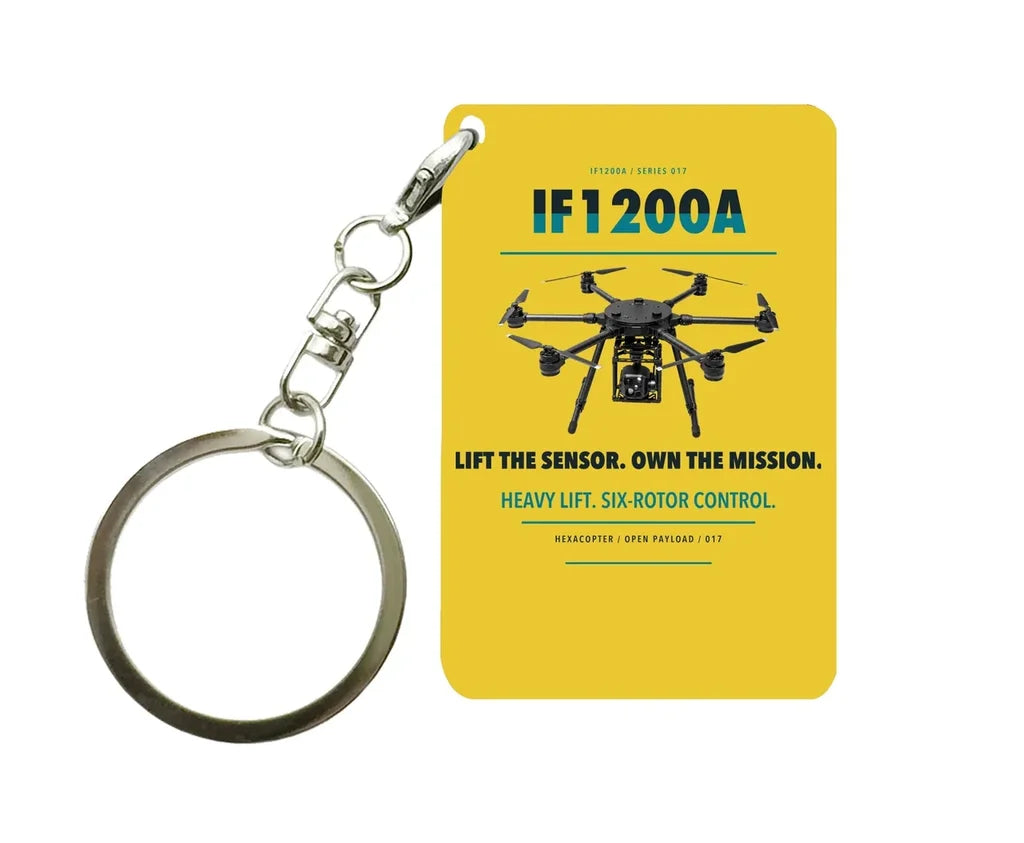 Inspired Flight IF1200A Key Chain design on yellow key chain