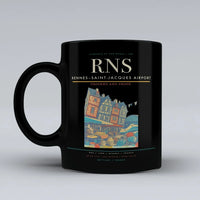 Thumbnail for Rennes–Saint-Jacques Airport (RNS) airport code design on black ceramic mug
