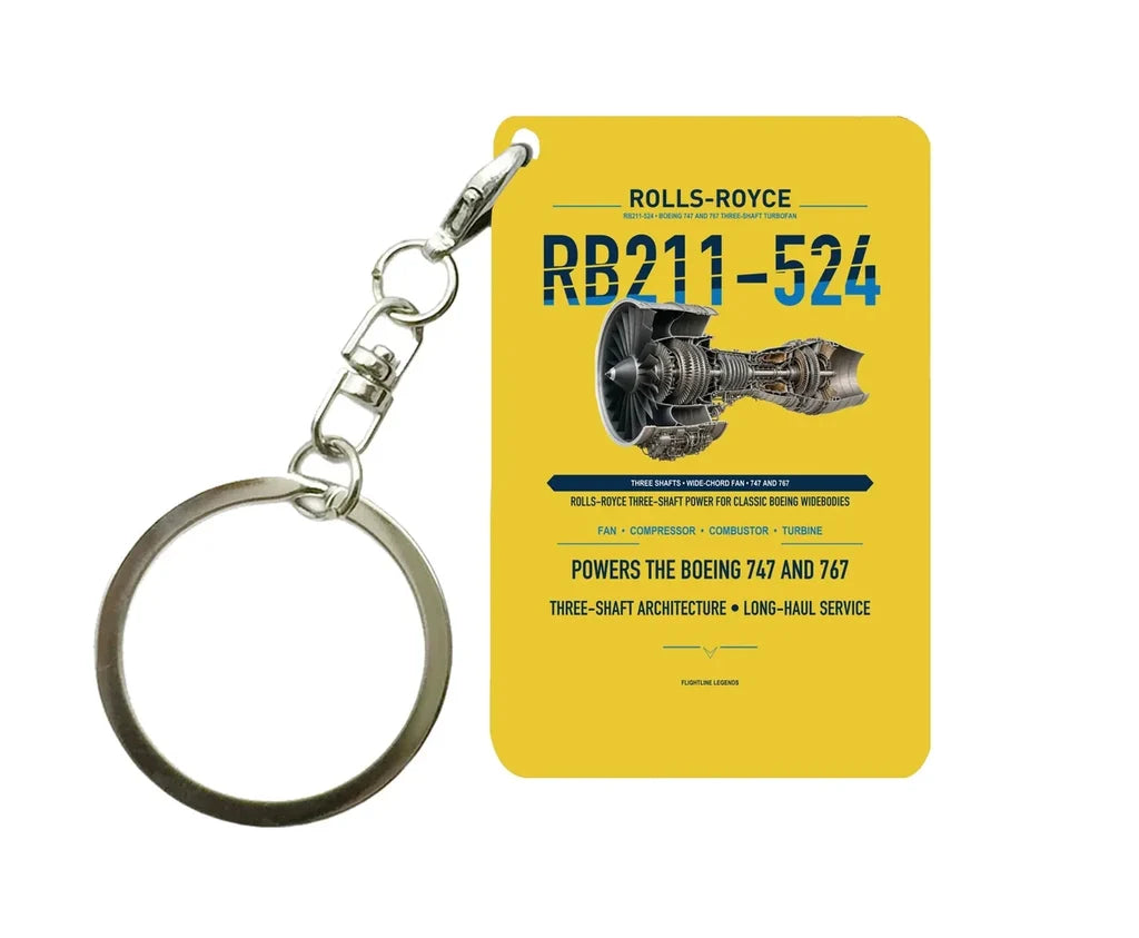 RB211-524 Key Chain design on yellow key chain