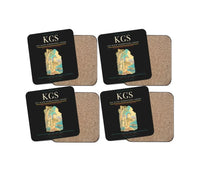 Thumbnail for Kos Island International Airport (KGS) design on black 4 pieces set coaster