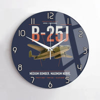Thumbnail for B-25J Mitchell design on navy blue no frame wall clock