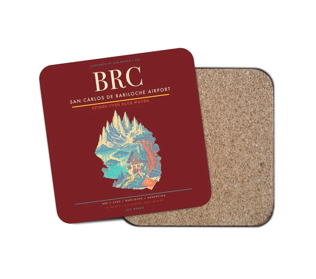 San Carlos de Bariloche Airport BRC Coaster 1-Piece - Dark Red
