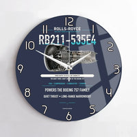 Thumbnail for RB211-535E4 design on navy blue no frame wall clock