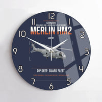 Thumbnail for Leonardo AW101 Merlin HM2 design on navy blue no frame wall clock