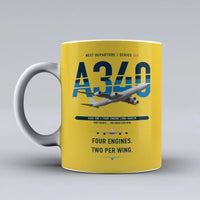 Thumbnail for A340-500 Mug design on yellow airbus