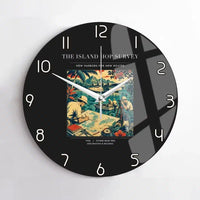 Thumbnail for VINTAGE G4209 - The Island Hop Survey - Designed Wall Clocks design on black no-frame