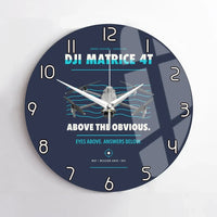 Thumbnail for DJI Matrice 4T design on navy blue no frame wall clock