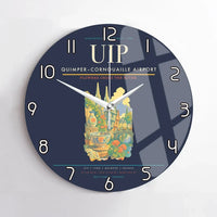 Thumbnail for Quimper–Cornouaille Airport (UIP) design on navy blue no frame wall clock