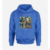 Thumbnail for VINTAGE G4311 - The Bicycle Messenger Handoff - Premium Hoodie design on blue premium