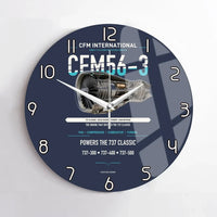 Thumbnail for CFM56-3 design on navy blue no frame wall clock