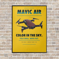 Thumbnail for DJI Mavic Air vertical canvas print - framed - yellow background